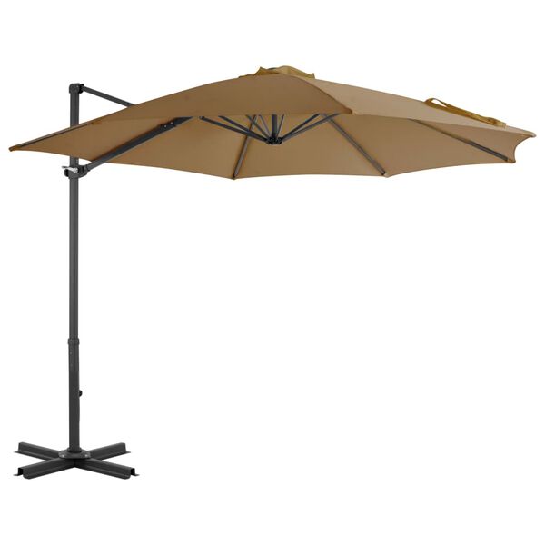 vidaXL Garden Parasol with Portable Base Taupe