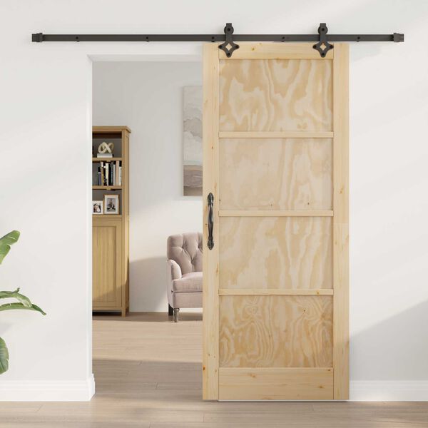 vidaXL Sliding Door ORKDAL Brown 83 x 202 cm Solid Pine Wood