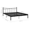 vidaXL Bed Frame without Mattress Black Metal 160x200 cm