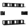 vidaXL TV Cabinet Set Wall-mounted 8 pcs Black Oak Engineered Wood