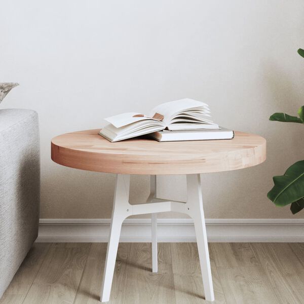 vidaXL Table Top &Oslash;50x4 cm Round Solid Wood Beech