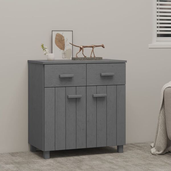 vidaXL Sideboard HAMAR Dark Grey 79x40x80 cm Solid Wood Pine