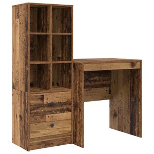 vidaXL Desk Old Wood 115.5 x 50 x 127 cm 2 pcs
