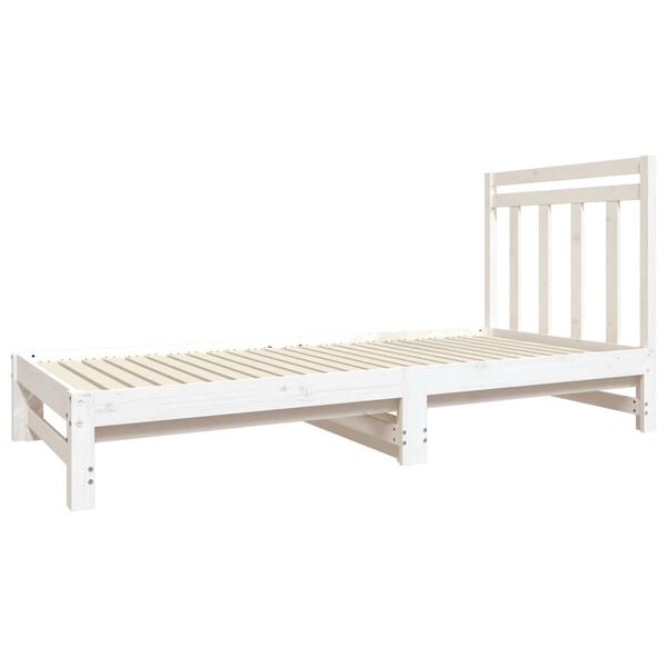 vidaXL Pull-out Day Bed without Mattress White 2x(90x190) cm