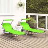 vidaXL Folding Sun Lounger Folding 2 pcs Green 190 x 57 x 81 cm Oxford