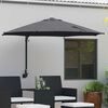 vidaXL Garden Parasol Manual Anthracite 248 x 248 x 148 cm