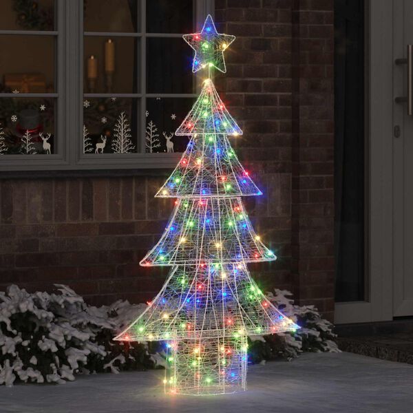 vidaXL Christmas Tree with 160 LEDs Multicolour 150 cm Acrylic