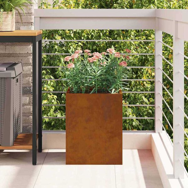 vidaXL Garden Planter Weathering Steel 32 x 32 x 40 cm