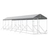 vidaXL Outdoor Dog Kennel with Roof Silver 2x14x2.5 m Galvanised Steel