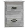 vidaXL Wall-mounted Bedside Cabinet Grey Sonoma 41.5x36x53cm