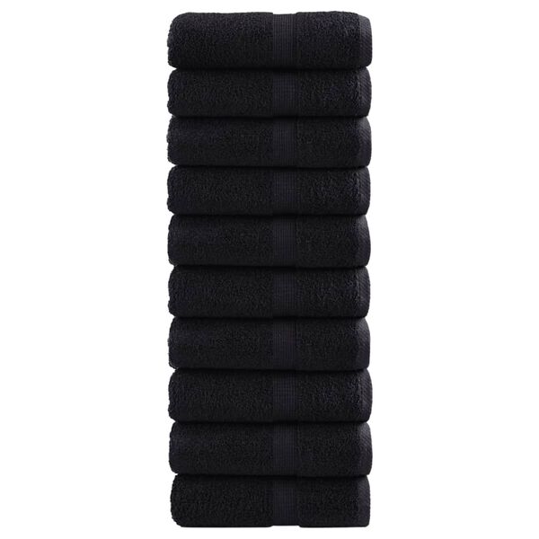 vidaXL Premium Wash Towels SOLUND 10 pcs Black 30x30 cm 600 gsm