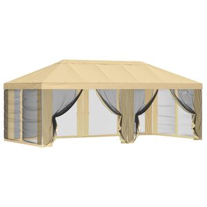 vidaXL Gazebo Cover with Sidewalls 6 x 3 m Cream Polyester 190