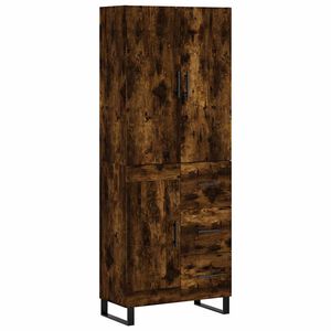 vidaXL Highboard Smoked Oak 69,5x34x180 cm Engineered Wood