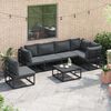 vidaXL Garden Sofa Set with Cushion 6 pcs Black Aluminium