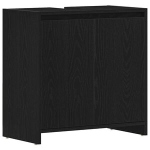 vidaXL Bathroom Cabinet Black Oak 60x33x61 cm Engineered Wood