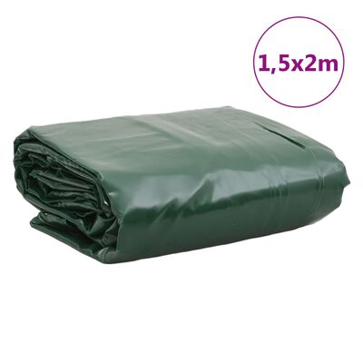 vidaXL Tarpaulin Green 1.5x2 m 650 g/m²