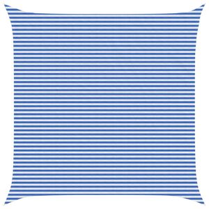 vidaXL Sunshade Sail Blue and White 7 x 7 m HDPE