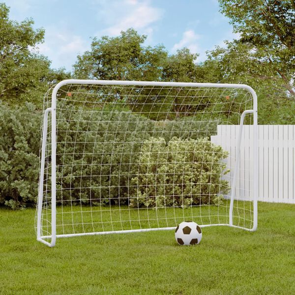 vidaXL Football Goal with Net White 214x75x152 cm Steel&Polyester