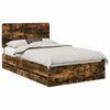 vidaXL Bed Frame with Drawer Smoked Oak 120 x 200 cm Engineer Wood