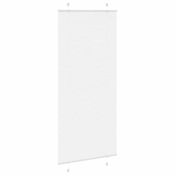 vidaXL Pleated Blind White 85x200 cm Fabric Width 84.4 cm Polyester