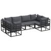 vidaXL Garden Sofa Set with Cushion 6 pcs Black Aluminium