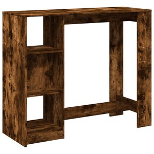 vidaXL Bar Table | Smoked Oak | Engineered Wood | 124x46x103.5 cm | Storage
