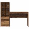 vidaXL Desk with Drawer 2 pcs Old Wood