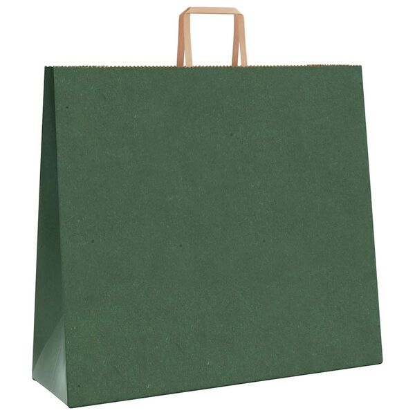 vidaXL Paper Bags 250 pcs with Handles Green 54x15x49 cm
