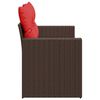 vidaXL Garden Sofa with Cushions 2-Seater Brown Poly Rattan