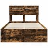 vidaXL Bed Frame Smoked Oak 120 x 200 cm Solid Pine Wood