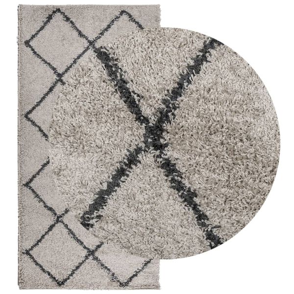 vidaXL Shaggy Rug PAMPLONA High Pile Modern Beige and Anthracite 100x200 cm