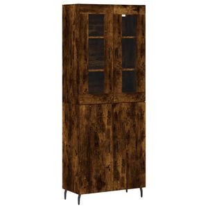 vidaXL Highboard Smoked Oak 69.5x34x180 cm Engineered Wood
