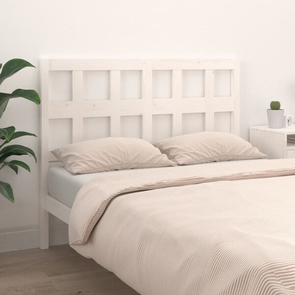 vidaXL Bed Headboard White 145.5x4x100 cm Solid Wood Pine