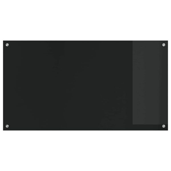 vidaXL Kitchen Backsplash Black 110 x 60 x 0.6 cm Tempered Glass