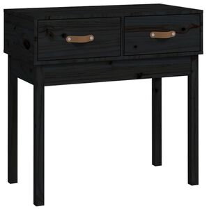 vidaXL Console Table Black 76.5x40x75 cm Solid Wood Pine