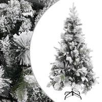 vidaXL Christmas Tree with Flocked Snow&Cones 225 cm PVC&PE