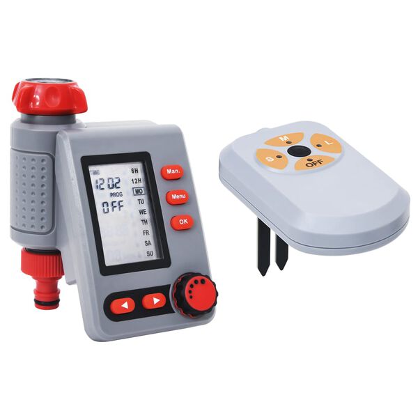 vidaXL Digital Water Timer with Single Outlet and Moisture Sensor
