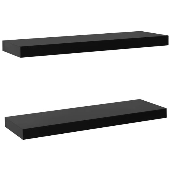 vidaXL Floating Wall Shelves 2 pcs Black 60x20x3.8 cm