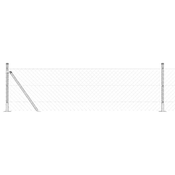 vidaXL Fence Post Silver 25 x 0.4 m (40 x 40 mm mesh) Steel