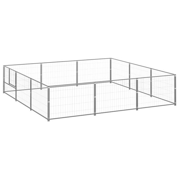 vidaXL Dog Kennel Silver 9 m&sup2; Steel