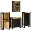 vidaXL Bathroom Furniture Set with Shelf 4 pcs Brown Soild Mango Wood