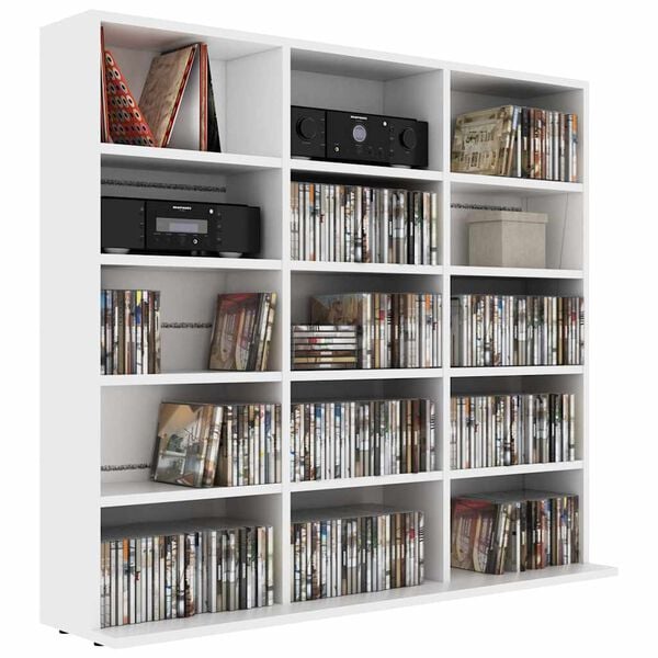 vidaXL CD Cabinet White 100x23x89.5 cm Engineered Wood