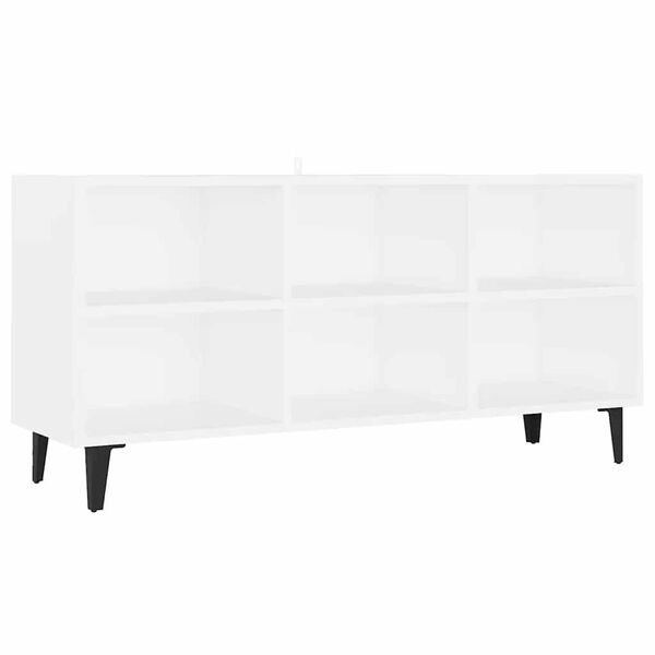 vidaXL TV Cabinet with Metal Legs White 103.5x30x50 cm
