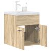vidaXL Bathroom Sink Cabinet with Built-in Basin and Faucet Sonoma Oak