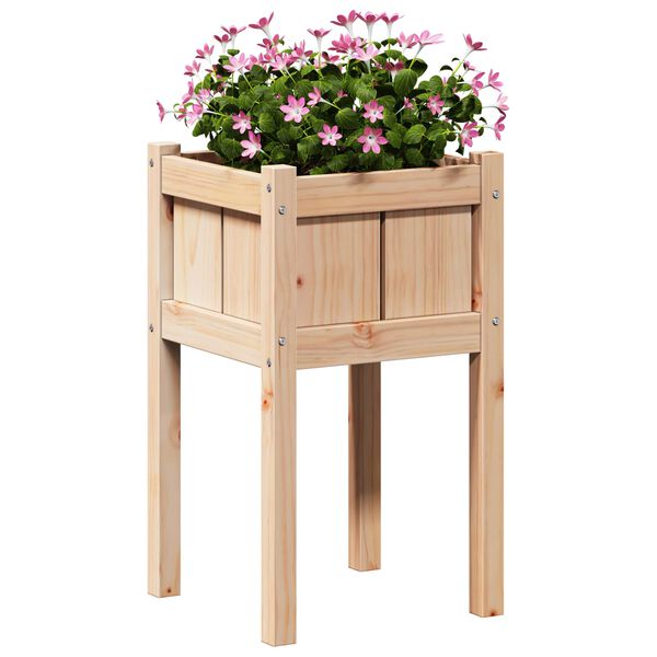 vidaXL Garden Planter Nature 40 x 40 x 70 cm Solid Pine Wood