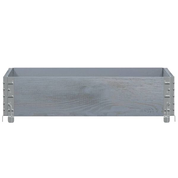 vidaXL Pallet Collar Grey 80x60 cm Solid Wood Pine