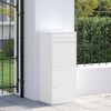 vidaXL Parcel Drop Box with Storage White 41 x 38 x 103 cm Steel