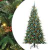 vidaXL Artificial Hinged Christmas Tree Green 210 cm PE and PVC
