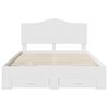 vidaXL Bed Frame with Headboard White 160 x 200 cm Engineered Wood