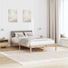 vidaXL Bed frame Brown and taupe 120 x 190 cm Solid pine wood